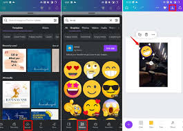 how to add emojis on picture on android