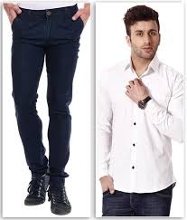 Pairing the shirt with a pair of eye catching sun glasses and ripped jeans will make it a perfect spring outfit. Ree Combo Of Blue Slim Denim Jeans And White Shirt Buy Ree Combo Of Blue Slim Denim Jeans And White Shirt Online At Best Prices In India On Snapdeal