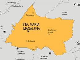 Santa Maria Madalena municipio mapa - Mapa de Santa Maria Madalena  municipio (Brésil)