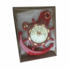 Plastic Glass Red Wall Clock For Home
