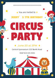 Online Circus Party Invitation Template Fotor Design Maker