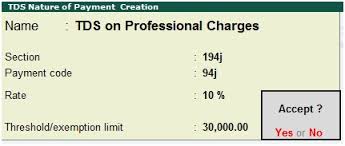 Tds On Professional Charges 194j In Tally Erp9 Waytosimple