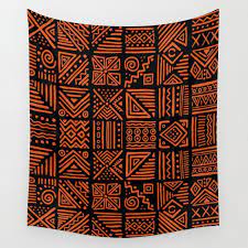African Pattern Design Wall Tapestry By