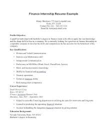 Finance Internship Resume Template Summer Internship Resume