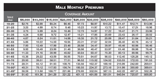 Life Insurance Rates Chart Www Bedowntowndaytona Com