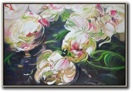 Horizontal Abstract Flower Painting