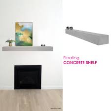 Modern Concrete Floating Mantel Shelf