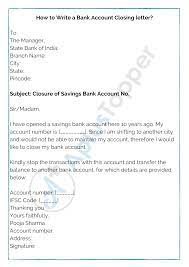 bank account closing letter format
