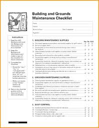 Apartment Maintenance Checklist Template Building Property
