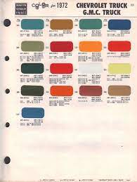 Paint Chips 1972 Chevy Truck Gmc