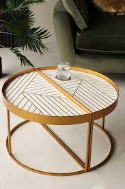 Gold Art Deco Printed Coffee Table