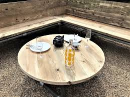 Round Wooden Coffee Table Garden