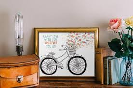 art print framed wall art decor bike