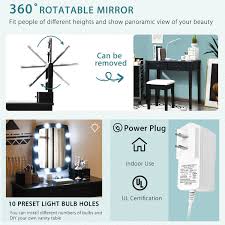 vanity table set with lighted mirror for bedroom and dressing room white color