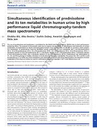 Medications known to have serious interactions with prednisone. Pdf Simultaneous Identification Of Prednisolone And Its Ten Metabolites In Human Urine By High Performance Liquid Chromatography Tandem Mass Spectrometry