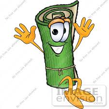 clip art graphic of a rolled green