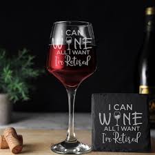 Engraved Retirement Wine Glass Gift