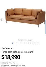ikea stockholm three seat sofa 傢俬