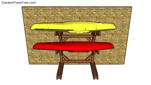 Perhaps, the best storage solutions for kayaks are wooden racks when building the rack's base, make sure that you do not use cement for this purpose. Wooden Kayak Rack Free Diy Plans Free Garden Plans How To Build Garden Projects