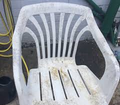 to clean white plastic garden chairs
