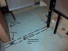 These diagrams will visually show you how a bathroom dwv system fits together. Basement Bathroom Rough In Pipe Routing Pictures Doityourself Com Community Forums