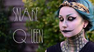 halloween snake queen makeup tutorial
