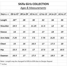 Size Chart Largest Online Store For Chiffon Kurti Lawn