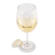 Paper Wine Glass Name Tags Diamond