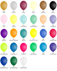 Balloonprint Latex Balloons Colour Chart
