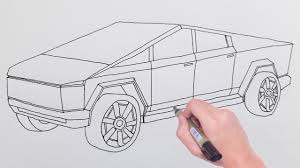 Download files and build them with your 3d printer, laser cutter, or cnc. How To Draw Tesla Cybertruck Pickup Easy Drawing Cars Basit Tesla Cybertruck Pikap Araba Cizimi Youtube