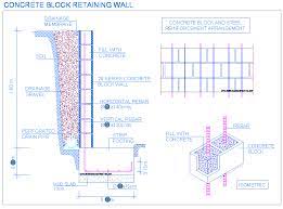 Concrete Block Wall Retaining Detail Dr