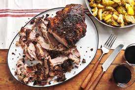 Sit the pork on top of the vegetables and place into the preheated oven. Need A Sunday Dinner Idea Try This Fall Apart Roasted Pork Shoulder With Rosemary Mustard And Garlic