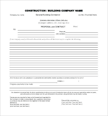 Contractor Proposal Template Word Contract Writing Service
