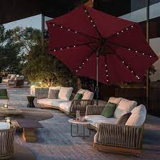 9 Foot Patio Umbrella With Solar Light