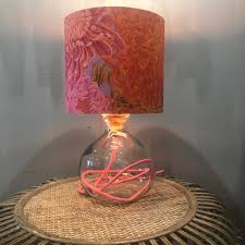 Mini Glass Lamp Base Clear With Pink
