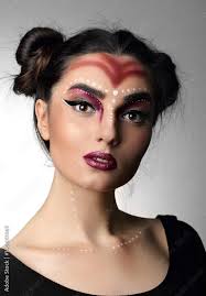 young model futuristic makeup art