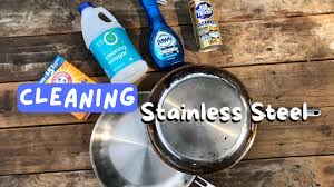 to clean a sticky stainless steel pan