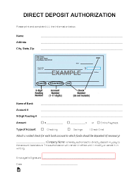 free direct deposit authorization forms
