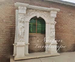 hand carved white marble door frame