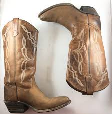 Double H Hh Ag7 Roper Brown Pull On Stitched Cowboy Western Boots Mens Us 8m