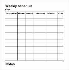 Weekly Schedule Template Pdf Wilkesworks