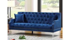 Tirrel Tufted Navy Blue Velvet Sofa