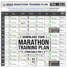 12 week marathon training plan trail