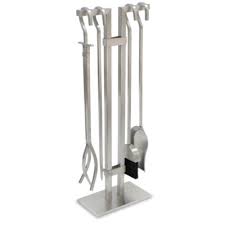 Pilgrim Home And Hearth Sinclair Fireplace Tool Set 29 Tall Brushed Stainless Steel