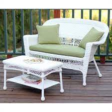 Jeco Wicker Patio Love Seat And Coffee