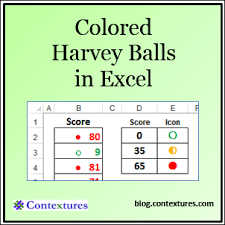 Create Colored Harvey Balls In Excel Contextures Blog