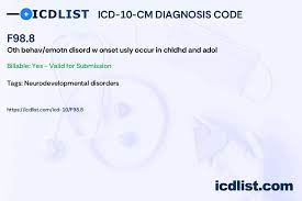 icd 10 cm diagnosis code f98 8 other