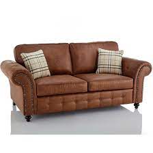Discover our wide range of faux leather sofas at nfoutlet. Oakland Faux Leather 3 Seater Sofa In Brown Just Sleep On It