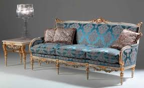 Elegant Mediterranean Blue Sofa From