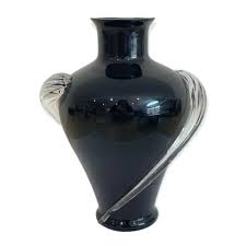 Vintage Studio Art Black Amethyst Glass